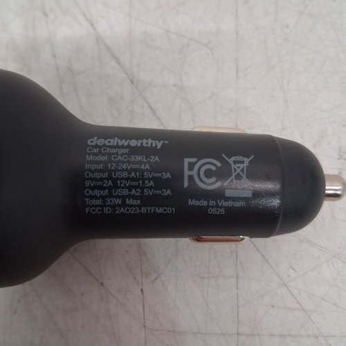 DEALWORTHY FM TRANSMITTER & CAR CHARGER - 33W MAX - BLACK (MODEL: CAC-33KL-2A) image 2