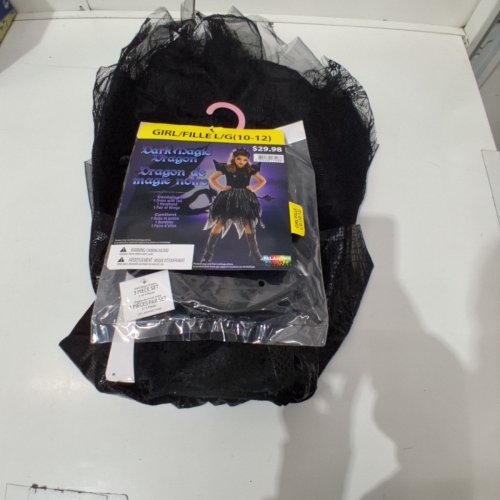 3PC GIRLS PALAMON DARK MAGIC DRAGON COSTUME - LARGE (10-12) - BLACK (STYLE: 40943BK) image 2