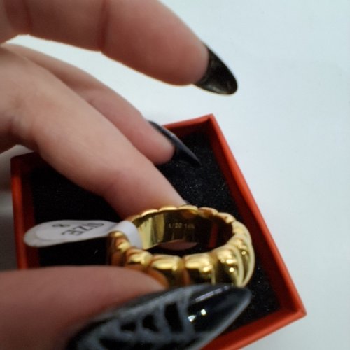 ADULTS NOKMIT CHUNKY STATEMENT CUTE PUFFY STACKABLE RING - SIZE 8 -1/20 14 K GOLD image 3