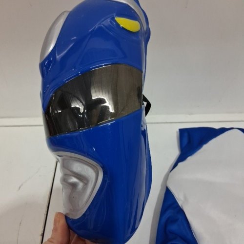 2PC BOYS DISGUISE POWER RANGERS JUMPSUIT COSTUME SET WITH CHARACTER MASK - LARGE (10-12) BLUE image 4