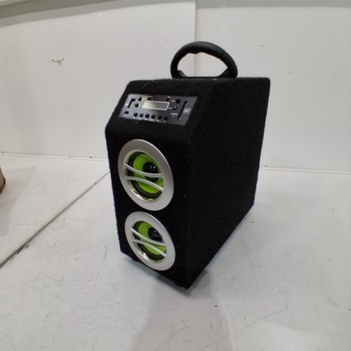 SONDPEX PORTABLE BLUETOOTH SPEAKER SYSTEM - 11.5" X 5.5" X 11.3" - BLACK/GREEN (MODEL: CSF-D45B) image 5