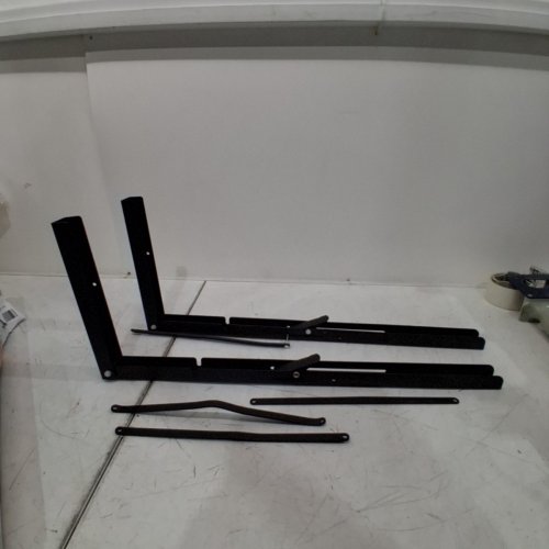 2PC FOLDING SHELF BRACKETS WALL MOUNTED FOLDING TABLE BRACKETS - 24" - UP TO 410LBS TOTAL - BLACK image 2