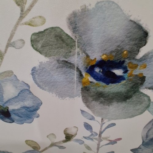 FLORAL PRINTED CANVAS WALL ART - 48" X 24" - BLUE/WHITE image 3