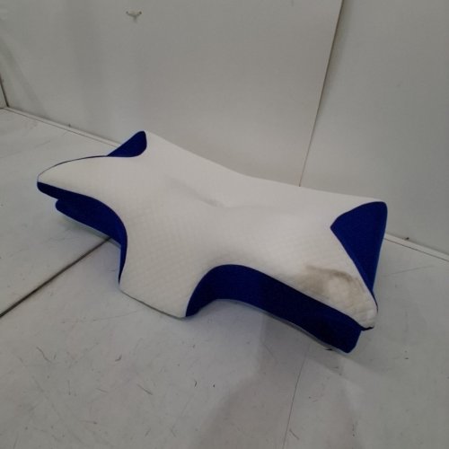 NECKHAVEN ORTHOPEDIC MEMORY FOAM CONTOUR PILLOW -24" X 14" X 5" - WHITE/BLUE image 2