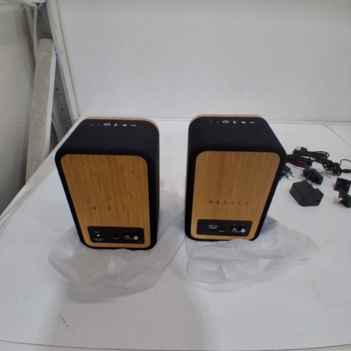 HOUSE OF MARLEY GET TOGETHER DUO WIRELESS BLUETOOTH BOOKSHELF SPEAKERS - NATURAL/SIGNATURE BLACK (MODEL: EM-JA019-SBA) image 5