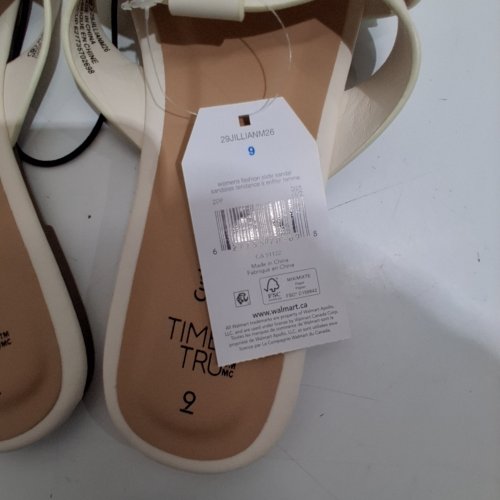 WOMEN'S TIME AND TRU FASHION SLIDE SANDALS - 9 - CREAM (STYLE: 29JILLIANM26) image 3