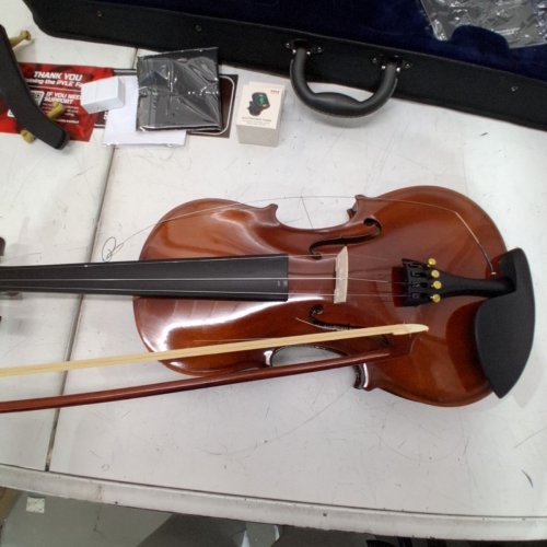 8PC PYLE FULL-SIZE BEGINNER 4/4, 23" VIOLIN SET - LIGHT BROWN/SUNBURST (MODEL: PGVILN20) image 5