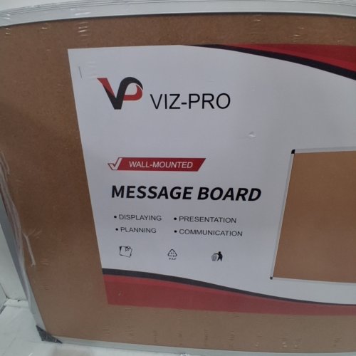 VIZ-PRO CORK AND WHITE MESSAGE BOARD - 3FT X 2FT image 2