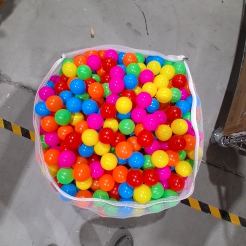 APPROX 1000PK AMAZON BASICS BPA FREE CRUSH-PROOF PLASTIC PIT BALLS WITH STORAGE BAG - MULTICOLOR image 2