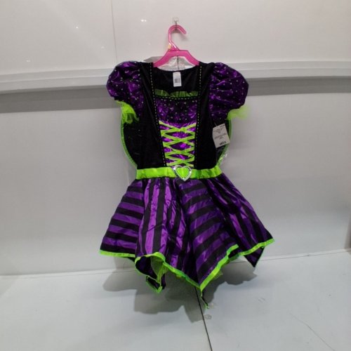 2PC GIRLS PRETTY POTION WITCH COSTUME - LARGE 10-12 - PURPLE, GREEN AND BLACK (ITEM: CA21932L) image 2