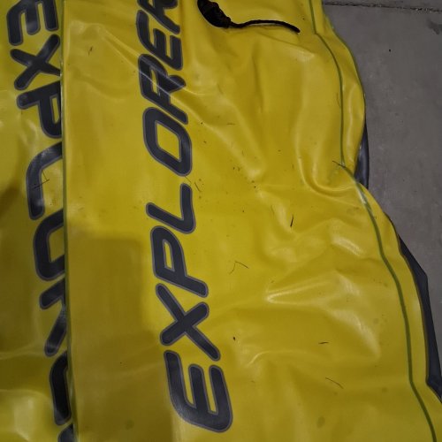 INTEX EXPLORER K2 INFLATABLE KAYAK SET WITH ALUMINUM OARS AND PUMP - 2 PERSON - 400LBS CAP - YELLOW/GREY (MODEL: 68307EP) image 4