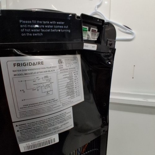 FRIGIDAIRE TOP-LOAD HOT & COLD WATER COOLER/DISPENSER - FITS 3-5 GALLON BOTTLES - BLACK (MODEL: EFWC498-BLACK) image 4