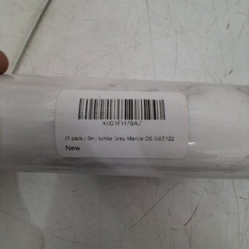 VERY BERRY MARBLE DECORATIVE STICKER ROLL - 24" X 118" - WHITE AND GREY (STYLE: GST122) image 3
