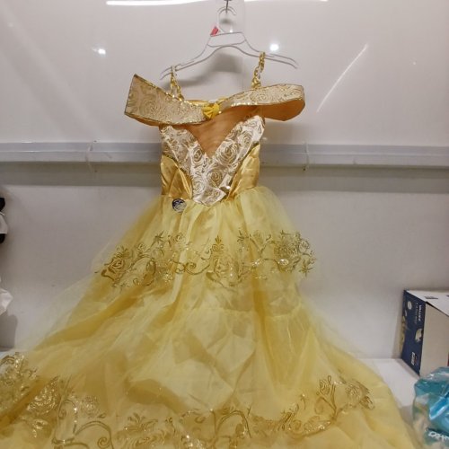 GIRL'S BELLE OF THE BALL LIGHT-UP DRESS - LARGE (10-12) - GOLD image 2
