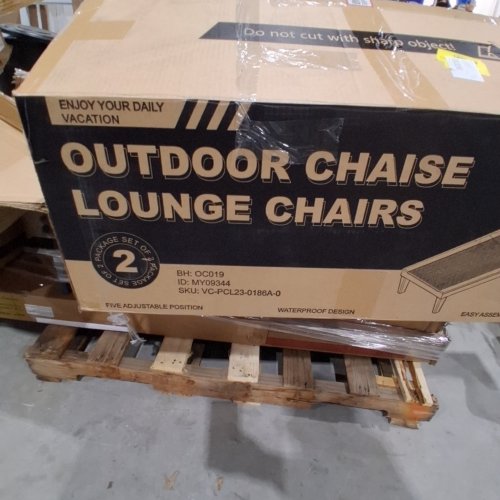 2PK OUTDOOR ADJUSTABLE LOUNGE CHAIRS - BLACK (MODEL: VC-PCL23-0186A-L8) image 2