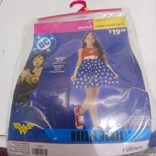4PC RUBIES WONDER WOMAN COSTUME - LARGE (10/12) - RED BLUE GOLD (STYLE: WONDER WOMAN) image 2