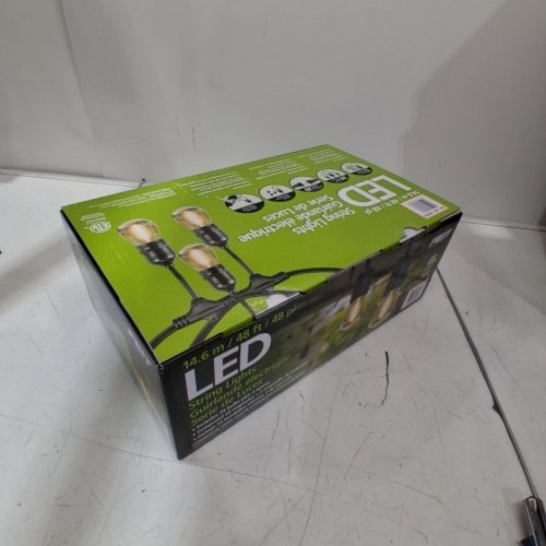 FEIT ELECTRIC WEATHERPROOF LED STRING LIGHTS - 48FT/24 BULBS - BLACK (MODEL: 1603293) image 4