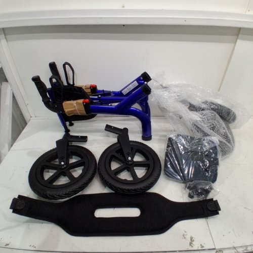 ROLLISROLL ALL TERRAIN ROLLATOR WALKER WITH SEAT AND BACKREST - 12" BIG RUBBER WHEELS/300LBS MAX - BLUE/BLACK - (MODEL: A42004W12) image 2