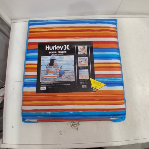 HURLEY BEACH GROUND MAT LOUNGER WITH BACKREST AND COOLER POCKET - BLUE\ORANGE (MODEL: 169502GGMD) image 2
