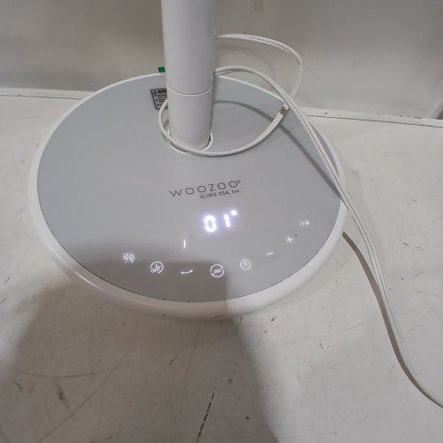 IRIS USA WOOZOO PEDESTAL STANDING FAN WITH REMOTE - 12SPEEDS - WHITE\GREY (MODEL:100137) image 2