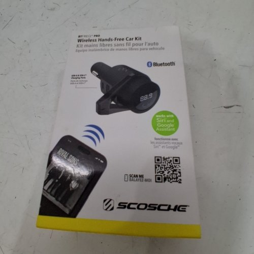SCOSCHE WIRELESS BLUETOOTH HANDS FREE CAR KIT FM TRANSMITTER WITH AUX AND 12W USB PORTS - BLACK (MODEL: BTFM5-SP) image 4