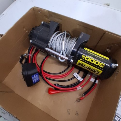 CHAMPION POWER EQUIPMENT POWER WINCH KIT WITH 3000LB CAPACITY - 1.3HP, 12V DC - BLACK (MODEL: 13004) image 2