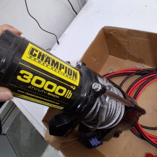 CHAMPION POWER EQUIPMENT POWER WINCH KIT WITH 3000LB CAPACITY - 1.3HP, 12V DC - BLACK (MODEL: 13004) image 4