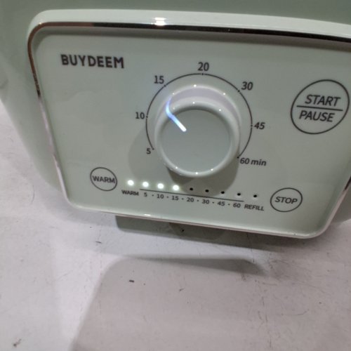 BUYDEEM 2-TIER ELECTRIC FOOD STEAMER FOR 4-8 SERVINGS WITH 7 PRESET TIMINGS AND DUAL BOIL-DRY PROTECTION - 10L - STAINLESS STEEL/GREEN (MODEL: G5247US) image 2