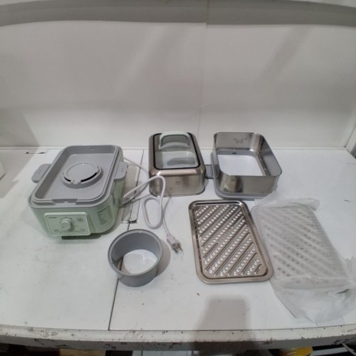 BUYDEEM 2-TIER ELECTRIC FOOD STEAMER FOR 4-8 SERVINGS WITH 7 PRESET TIMINGS AND DUAL BOIL-DRY PROTECTION - 10L - STAINLESS STEEL/GREEN (MODEL: G5247US) image 3