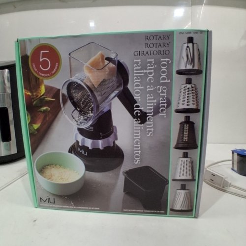 MIU ROTARY FOOD GRATER WITH ATTACHMENTS - BLACK/SILVER (MODEL : 1796155) image 2
