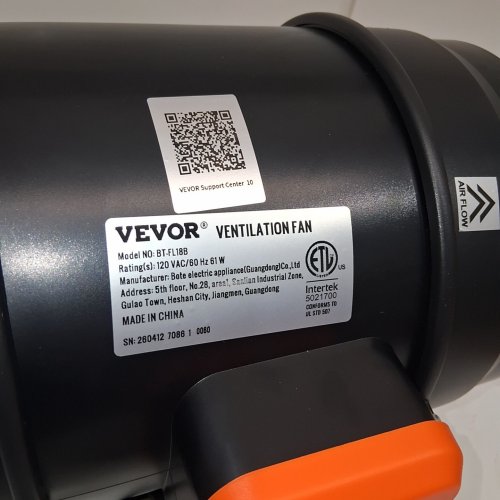 VEVOR 8" INLINE DUCT FAN HVAC EXHAUST BLOWER KIT EC VARIABLE SPEED CONTROL (MODEL:BT-FL18B) image 6