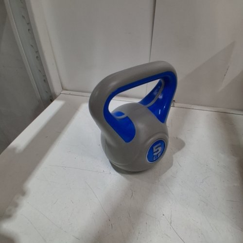 VINYL KETTLEBELL FOR WOROKOUT - 5 LBS - GREY/BLUE image 2