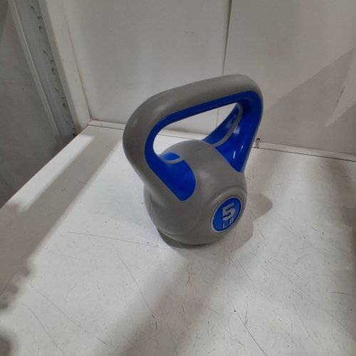 VINYL KETTLEBELL FOR WOROKOUT - 5 LBS - GREY/BLUE image 3