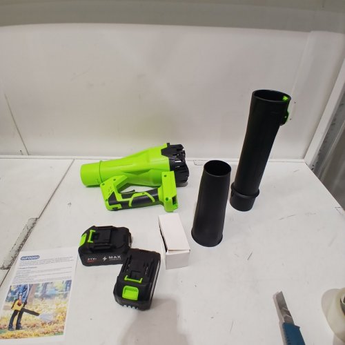 6PC GUPOQIGU CORDLESS ELECTRIC LEAF BLOWER WITH BATTERY AND CHARGER - 21 V - GREEN (MODEL: LSCYJ) image 3