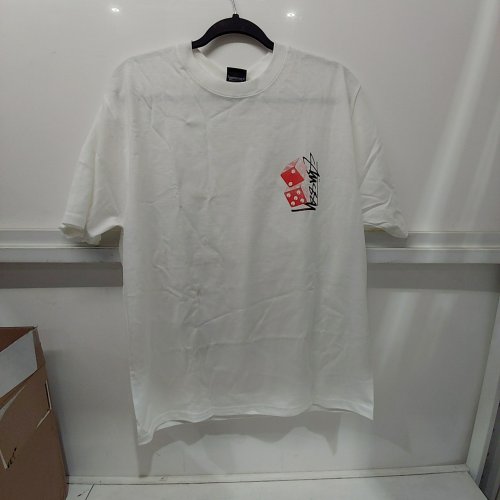 MEN'S STUSSY SHORT SLEEVE TALL DICE T-SHIRT - MEDIUM - WHITE image 2
