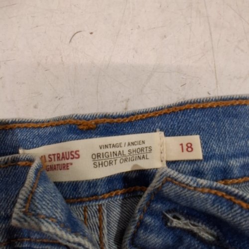 WOMEN'S LEVI STRAUSS SIGNITURE DENIM ORIGNAL FRINGED SHORTS - 18 - BLUE image 3
