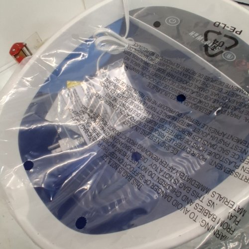 HOMEDICS SHIATSU BLISS FOOT SPA WITH HEAT BOOST - 18" X 14.5" X 9.5" - WHITE/BLUE (MODEL: 1784667 / FB-655HRM-CA) image 3