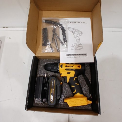RIVLOX 20V CORDLESS ELECTRIC POWER DRILL SET - 20V ELECTRIC SCREWDRIVER, 2.0AH BATTERY, 30NM, BUILT-IN LED - YELLOW image 3