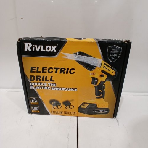 RIVLOX 20V CORDLESS ELECTRIC POWER DRILL SET - 20V ELECTRIC SCREWDRIVER, 2.0AH BATTERY, 30NM, BUILT-IN LED - YELLOW image 4