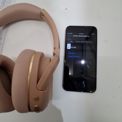 HEYDAY BLUETOOTH WIRELESS OVER EAR HEADPHONES WITH ACTIVE NOISE CANCELLING - PEACH image 2