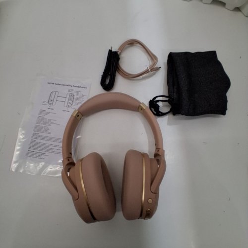 HEYDAY BLUETOOTH WIRELESS OVER EAR HEADPHONES WITH ACTIVE NOISE CANCELLING - PEACH image 3