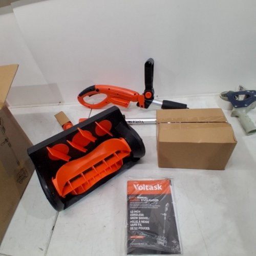 VOLTASK CORDLESS ELECTRIC SNOW SHOVEL WITH BATTERY & CHARGER - 12" PATH - 24V - BLACK/ORANGE (MODEL: SS-20E) image 2