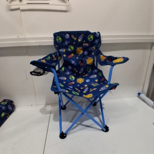 OZARK TRAIL KIDS OUTDOOR SPACE CAMPING CHAIR - 225 LBS CAP - NAVY BLUE SPACE PRINT image 3