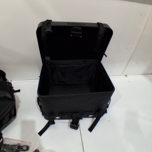 2PC RHINOWALK WATERPROOF MOTORCYCLE TAIL BAG COMBO - HARD SHELL CASE & WATERPROOF SOFT BAG - 36L - BLACK (MODEL: MFT2307) image 5