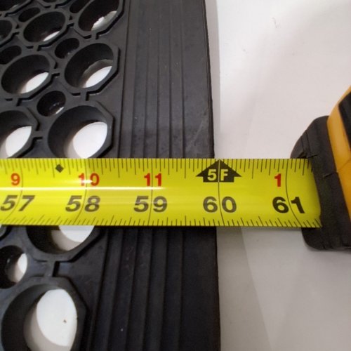 HIGH TRAFFIC RUBBER MAT WITH DRAINAGE HOLES - 3FTX5FT - BLACK (MODEL: MT1004857) image 3