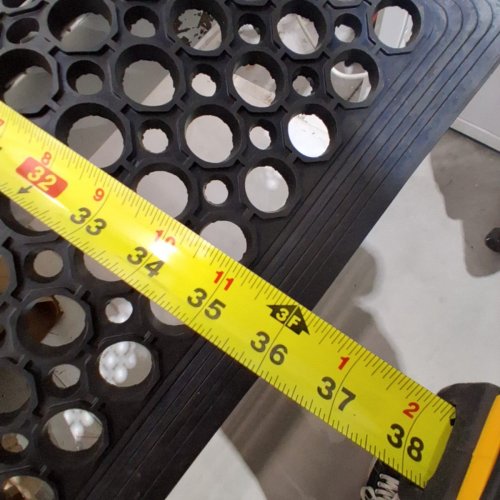 HIGH TRAFFIC RUBBER MAT WITH DRAINAGE HOLES - 3FTX5FT - BLACK (MODEL: MT1004857) image 4