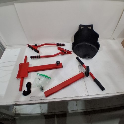 SEATED HOVERBOARD KART ATTACHMENT WITH HANDLES - RED / BLACK image 2