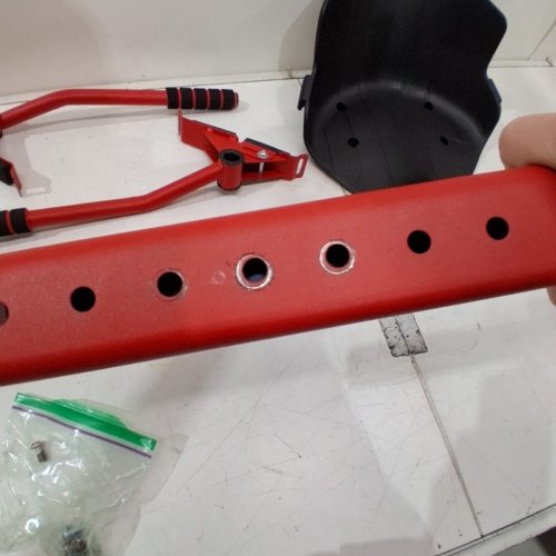 SEATED HOVERBOARD KART ATTACHMENT WITH HANDLES - RED / BLACK image 3