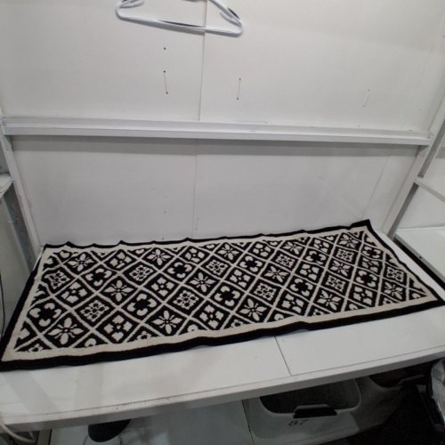 ILEADING GEOMETRIC RUNNER RUG - 2FT X 6FT, NON SLIP, MACHINE WASHABLE - BLACK/CREAM image 2