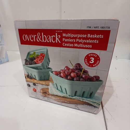 3PC OVER&BACK MULTIPURPOSE CERAMIC BERRY BASKETS SET - MULTIPLE SIZES - LIGHT BLUE (MODEL: 1901778) image 3
